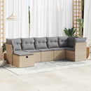 sofasæt til haven 7 dele med hynder polyrattan beige