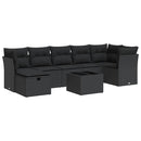 sofasæt til haven 8 dele med hynder polyrattan sort