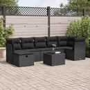 sofasæt til haven 8 dele med hynder polyrattan sort