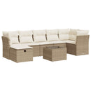 sofasæt til haven 8 dele med hynder polyrattan beige