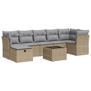 sofasæt til haven 8 dele med hynder polyrattan beige