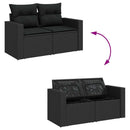 sofasæt til haven 5 dele med hynder polyrattan sort