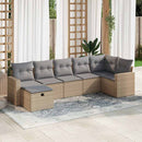 sofasæt til haven 7 dele med hynder polyrattan beige