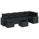 sofasæt til haven 8 dele med hynder polyrattan sort