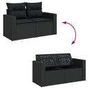sofasæt til haven 8 dele med hynder polyrattan sort
