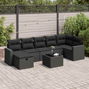 sofasæt til haven 8 dele med hynder polyrattan sort