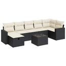 sofasæt til haven 8 dele med hynder polyrattan sort