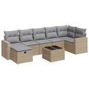sofasæt til haven 8 dele med hynder polyrattan beige