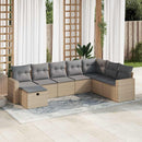 sofasæt til haven 8 dele med hynder polyrattan beige