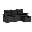 sofasæt til haven 4 dele med hynder polyrattan sort
