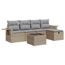 sofasæt til haven 6 dele med hynder polyrattan beige