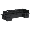 sofasæt til haven 7 dele med hynder polyrattan sort
