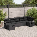 sofasæt til haven 7 dele med hynder polyrattan sort