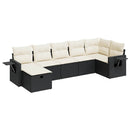 sofasæt til haven 7 dele med hynder polyrattan sort