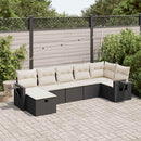 sofasæt til haven 7 dele med hynder polyrattan sort