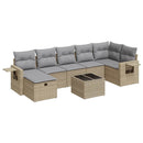 sofasæt til haven 8 dele med hynder polyrattan beige