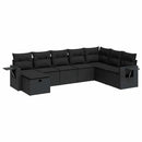 sofasæt til haven 8 dele med hynder polyrattan sort