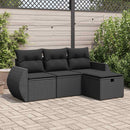 sofasæt til haven 4 dele med hynder polyrattan sort