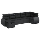 sofasæt til haven 7 dele med hynder polyrattan sort