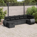 sofasæt til haven 7 dele med hynder polyrattan sort
