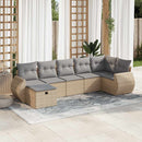 sofasæt til haven 7 dele med hynder polyrattan beige