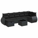 sofasæt til haven 8 dele med hynder polyrattan sort