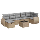 sofasæt til haven 8 dele med hynder polyrattan beige