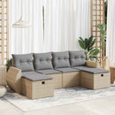 sofasæt til haven 6 dele med hynder polyrattan beige