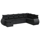 sofasæt til haven 8 dele med hynder polyrattan sort