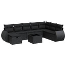 sofasæt til haven 9 dele med hynder polyrattan sort