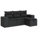 sofasæt til haven 4 dele med hynder polyrattan sort