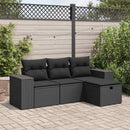 sofasæt til haven 4 dele med hynder polyrattan sort