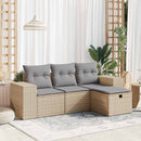 sofasæt til haven 4 dele med hynder polyrattan beige