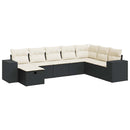 sofasæt til haven 8 dele med hynder polyrattan sort