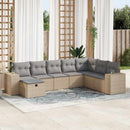 sofasæt til haven 8 dele med hynder polyrattan beige