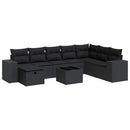 sofasæt til haven 9 dele med hynder polyrattan sort