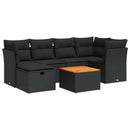 sofasæt til haven 7 dele med hynder polyrattan sort