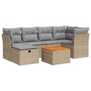 sofasæt til haven 7 dele med hynder polyrattan beige