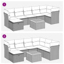 sofasæt til haven 8 dele med hynder polyrattan sort