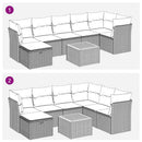 sofasæt til haven 8 dele med hynder polyrattan sort