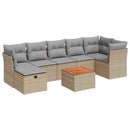 sofasæt til haven 8 dele med hynder polyrattan beige