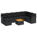 sofasæt til haven 9 dele med hynder polyrattan sort