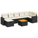 sofasæt til haven 8 dele med hynder polyrattan sort