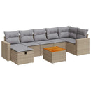 sofasæt til haven 8 dele med hynder polyrattan beige