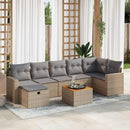 sofasæt til haven 8 dele med hynder polyrattan beige