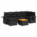 sofasæt til haven 7 dele med hynder polyrattan sort