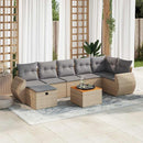 sofasæt til haven 8 dele med hynder polyrattan beige
