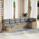 sofasæt til haven 7 dele med hynder polyrattan beige