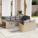 sofasæt til haven 10 dele med hynder polyrattan beige
