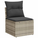 sofasæt til haven 7 dele med hynder polyrattan lysegrå